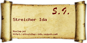 Streicher Ida névjegykártya