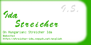 ida streicher business card